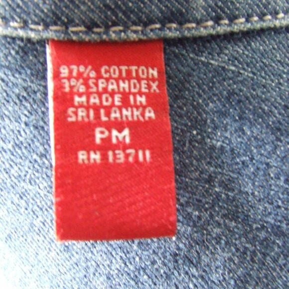 Valerie Stevens jean jacket petite medium blue denim coat grey plastic buttons - Picture 10 of 12